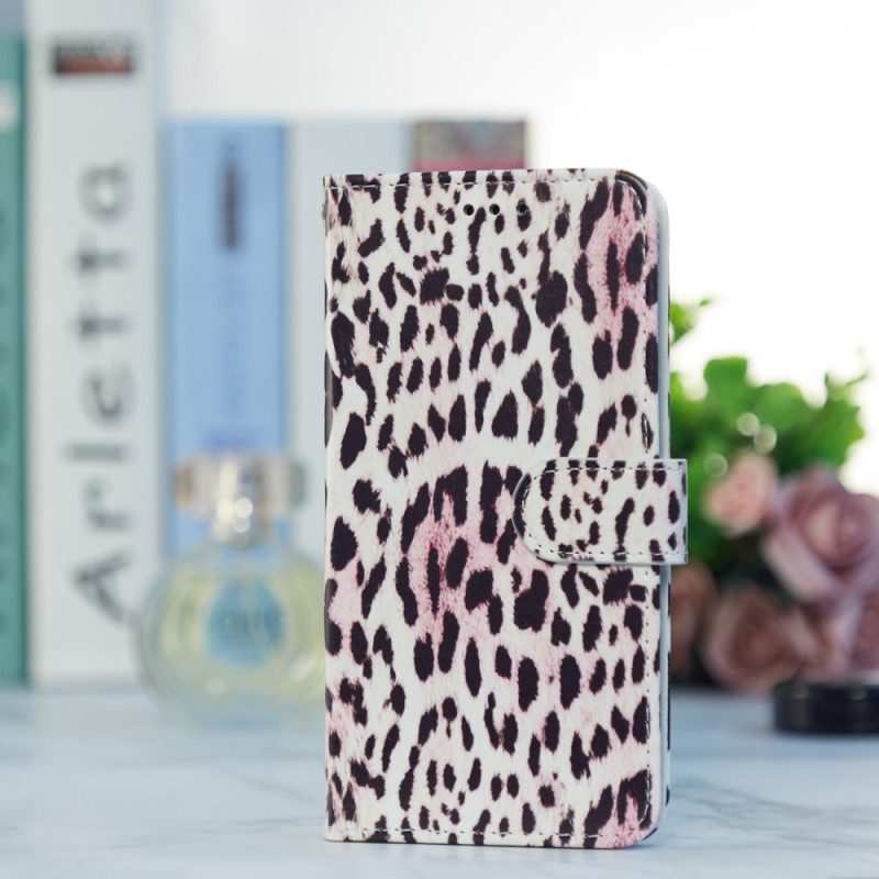 Folio Cover Samsung Galaxy A54 5G Strappy Stile Leopardo