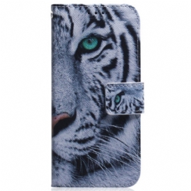 Folio Cover Samsung Galaxy A54 5G Tigre Bianca Strappy