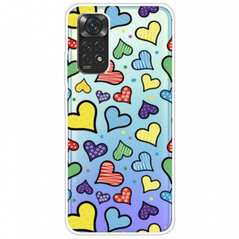 Cover Xiaomi Redmi Note 11 / 11S Cuori Multicolori