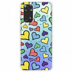 Cover Xiaomi Redmi Note 11 / 11S Cuori Multicolori