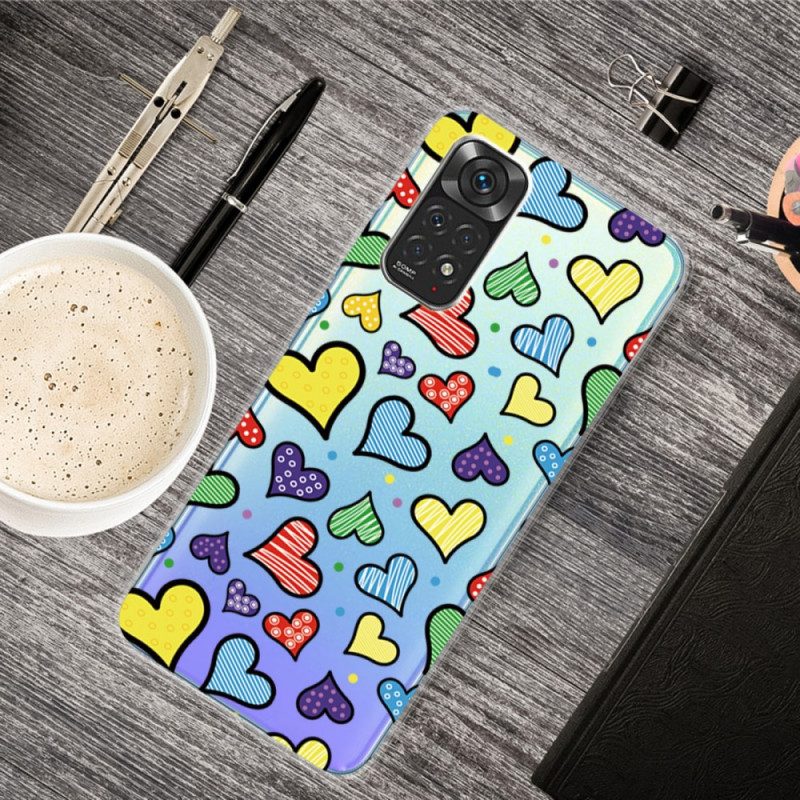 Cover Xiaomi Redmi Note 11 / 11S Cuori Multicolori