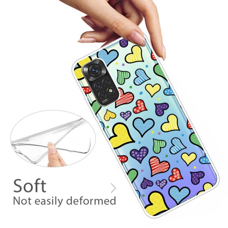 Cover Xiaomi Redmi Note 11 / 11S Cuori Multicolori