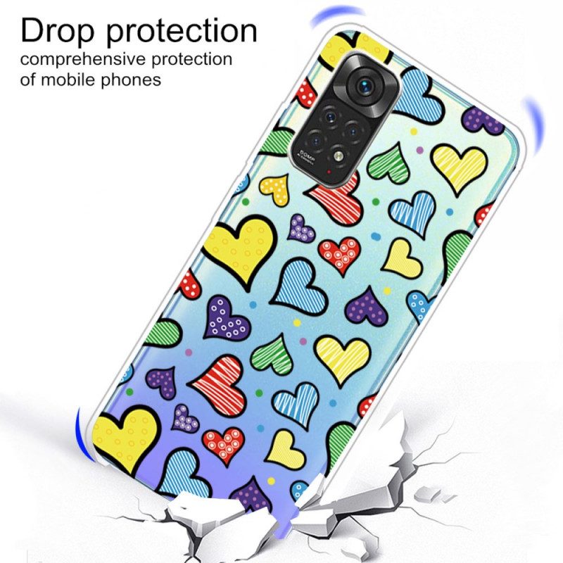 Cover Xiaomi Redmi Note 11 / 11S Cuori Multicolori