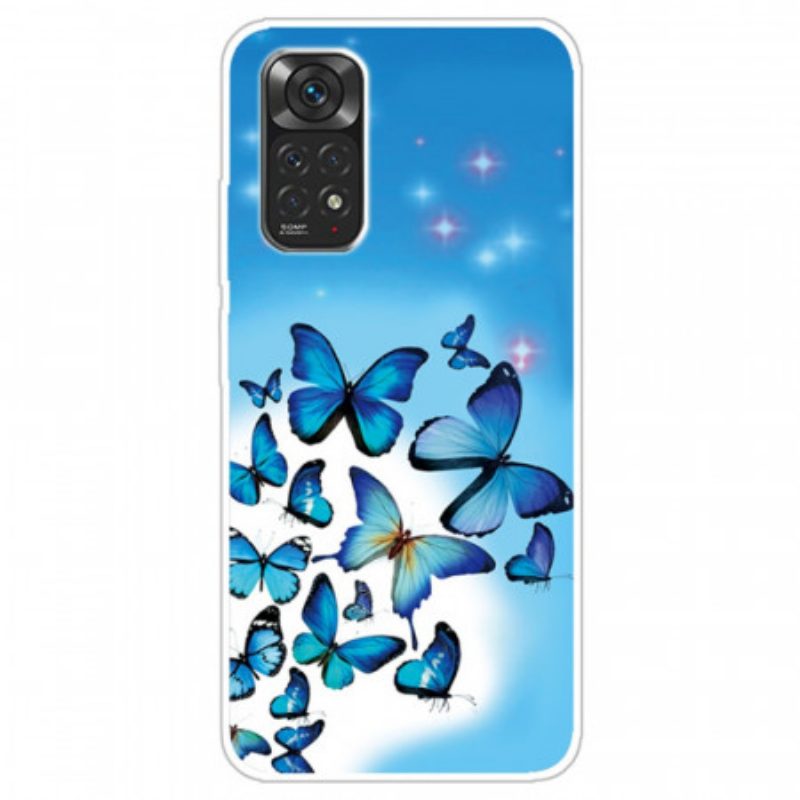 Cover Xiaomi Redmi Note 11 / 11S Farfalle Blu