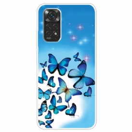 Cover Xiaomi Redmi Note 11 / 11S Farfalle Blu