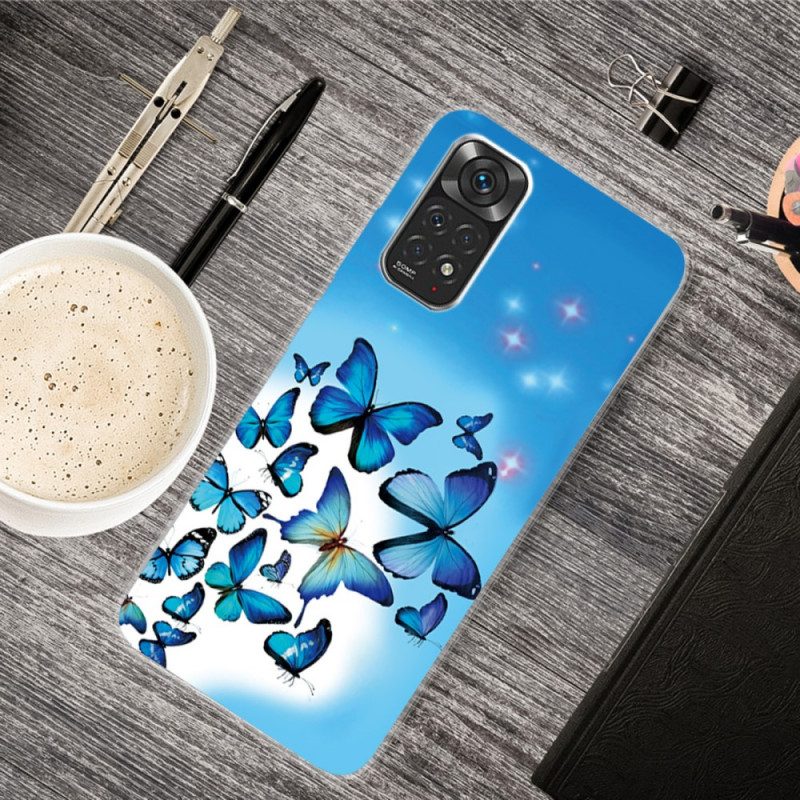 Cover Xiaomi Redmi Note 11 / 11S Farfalle Blu