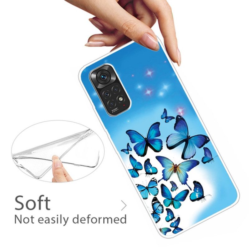 Cover Xiaomi Redmi Note 11 / 11S Farfalle Blu