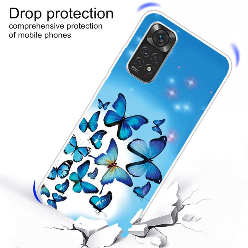 Cover Xiaomi Redmi Note 11 / 11S Farfalle Blu