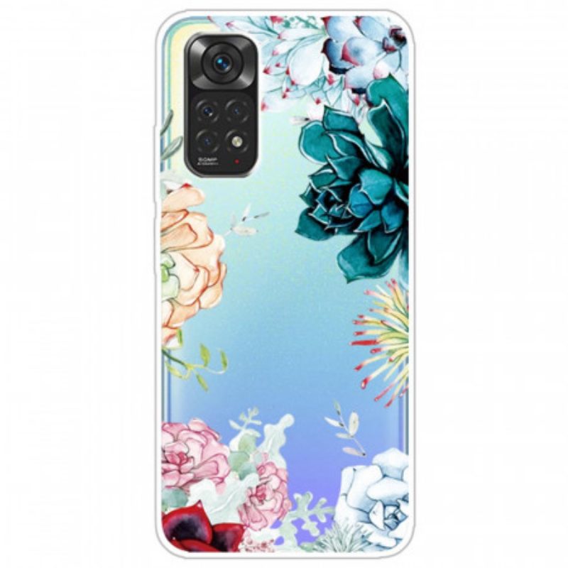 Cover Xiaomi Redmi Note 11 / 11S Fiori Dell'acquerello Senza Soluzione Di Continuità