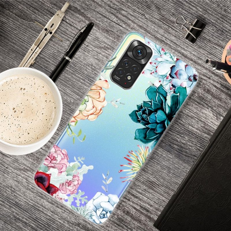 Cover Xiaomi Redmi Note 11 / 11S Fiori Dell'acquerello Senza Soluzione Di Continuità