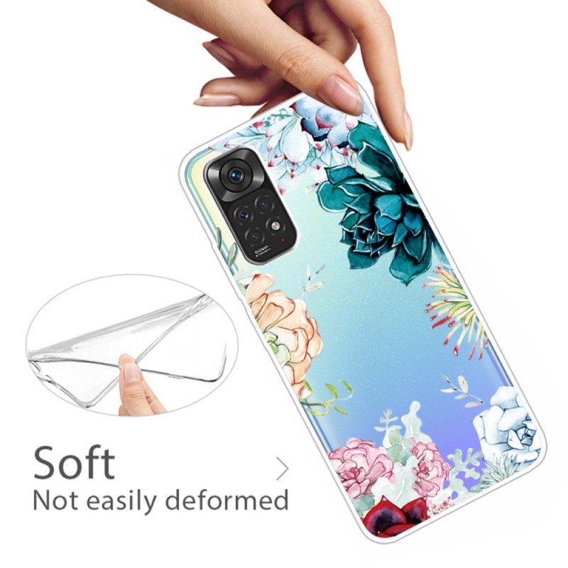 Cover Xiaomi Redmi Note 11 / 11S Fiori Dell'acquerello Senza Soluzione Di Continuità