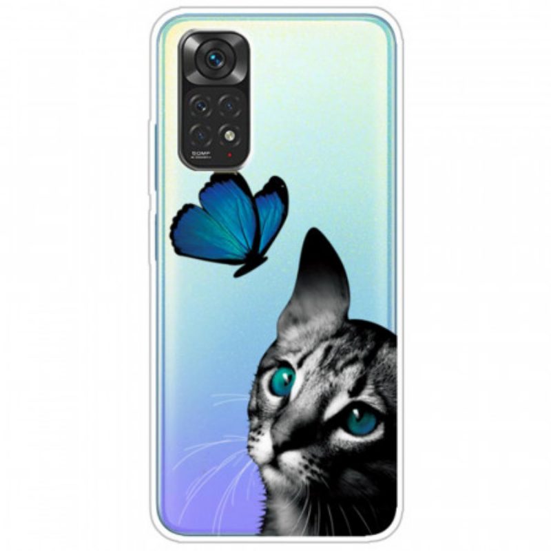 Cover Xiaomi Redmi Note 11 / 11S Gatto E Farfalla