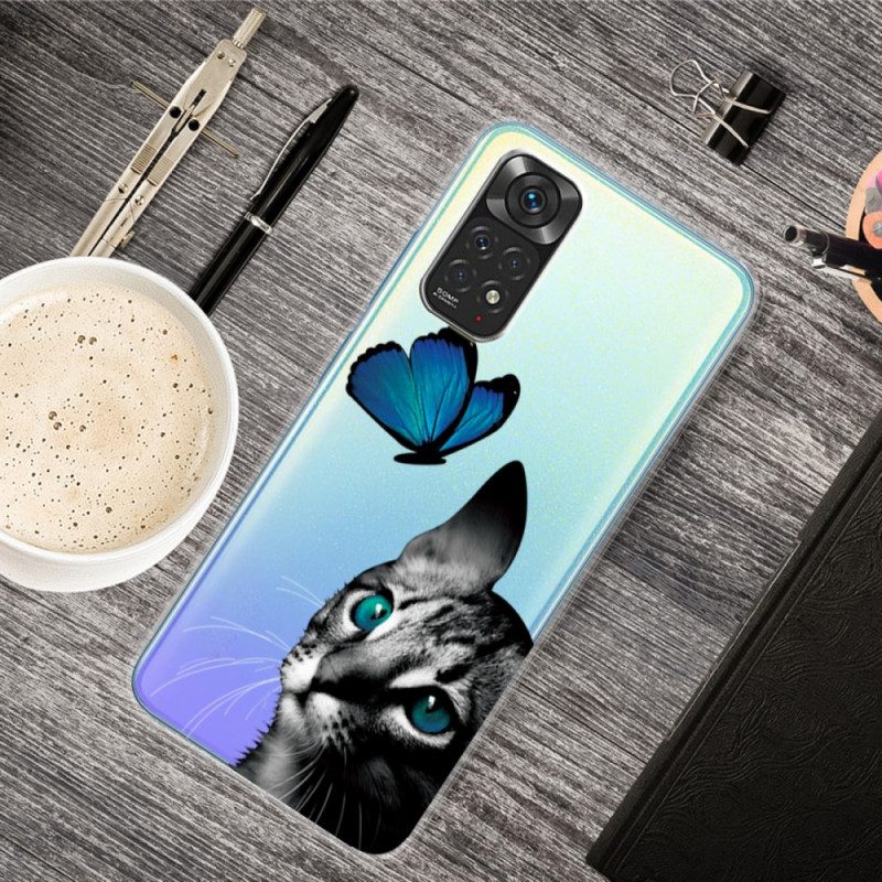 Cover Xiaomi Redmi Note 11 / 11S Gatto E Farfalla