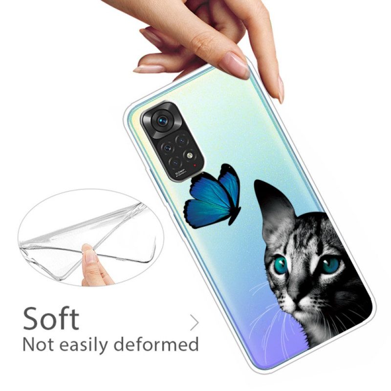 Cover Xiaomi Redmi Note 11 / 11S Gatto E Farfalla