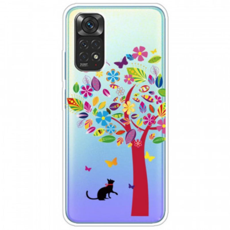 Cover Xiaomi Redmi Note 11 / 11S Gatto Sotto L'albero Colorato