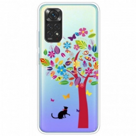 Cover Xiaomi Redmi Note 11 / 11S Gatto Sotto L'albero Colorato