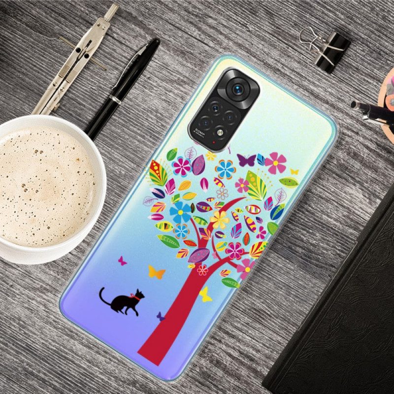 Cover Xiaomi Redmi Note 11 / 11S Gatto Sotto L'albero Colorato