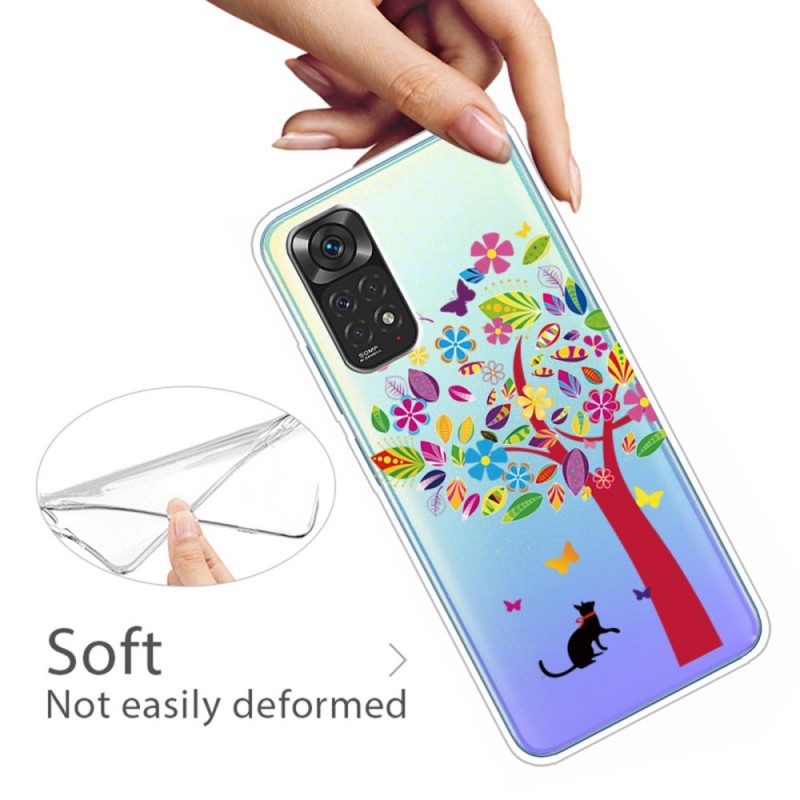 Cover Xiaomi Redmi Note 11 / 11S Gatto Sotto L'albero Colorato