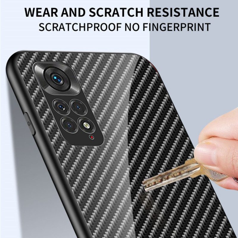 Cover Xiaomi Redmi Note 11 / 11S Vetro Temperato In Fibra Di Carbonio