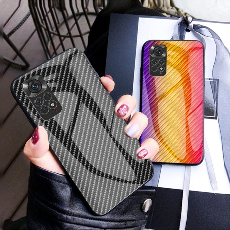 Cover Xiaomi Redmi Note 11 / 11S Vetro Temperato In Fibra Di Carbonio