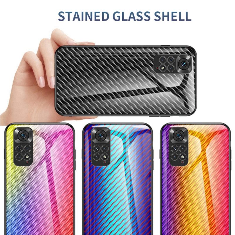 Cover Xiaomi Redmi Note 11 / 11S Vetro Temperato In Fibra Di Carbonio