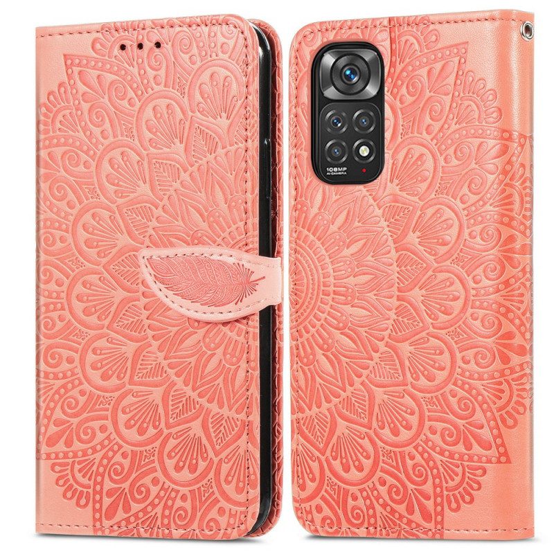 Custodia A Portafoglio Xiaomi Redmi Note 11 / 11S Foglie Tribali