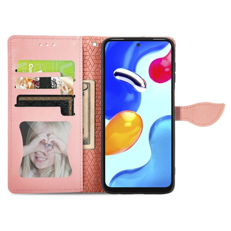 Custodia A Portafoglio Xiaomi Redmi Note 11 / 11S Foglie Tribali