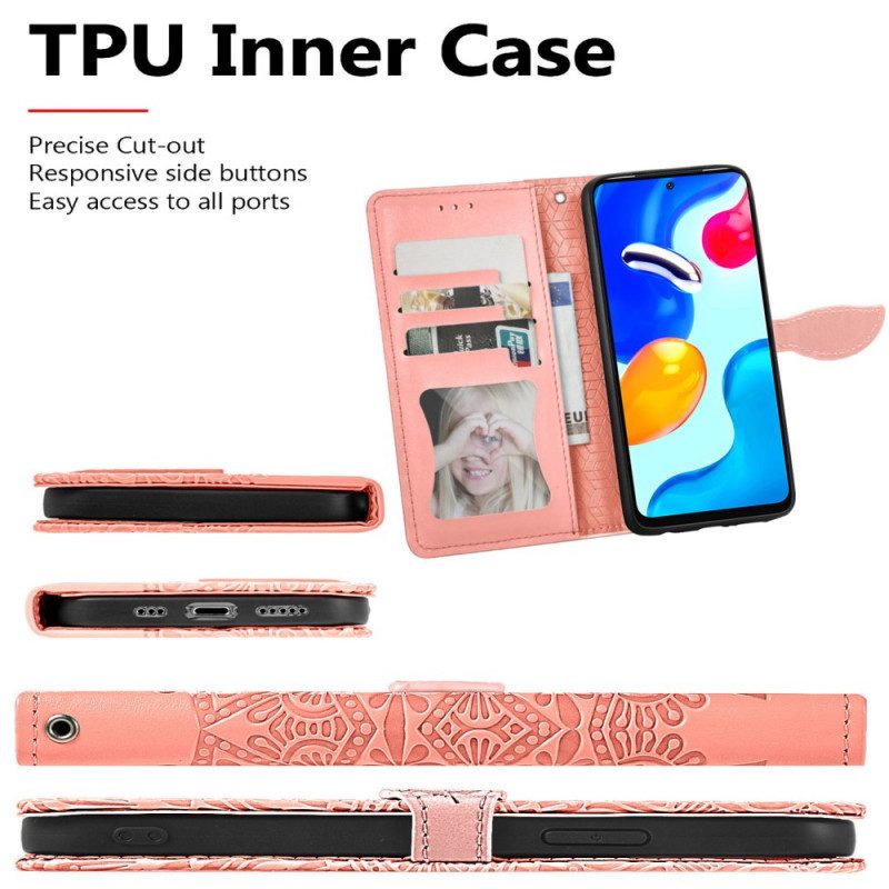 Custodia A Portafoglio Xiaomi Redmi Note 11 / 11S Foglie Tribali