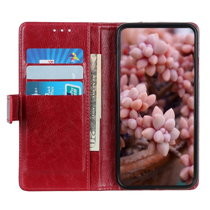 Custodia A Portafoglio Xiaomi Redmi Note 11 / 11S Rivetti Vintage In Pelle Nappa Stile