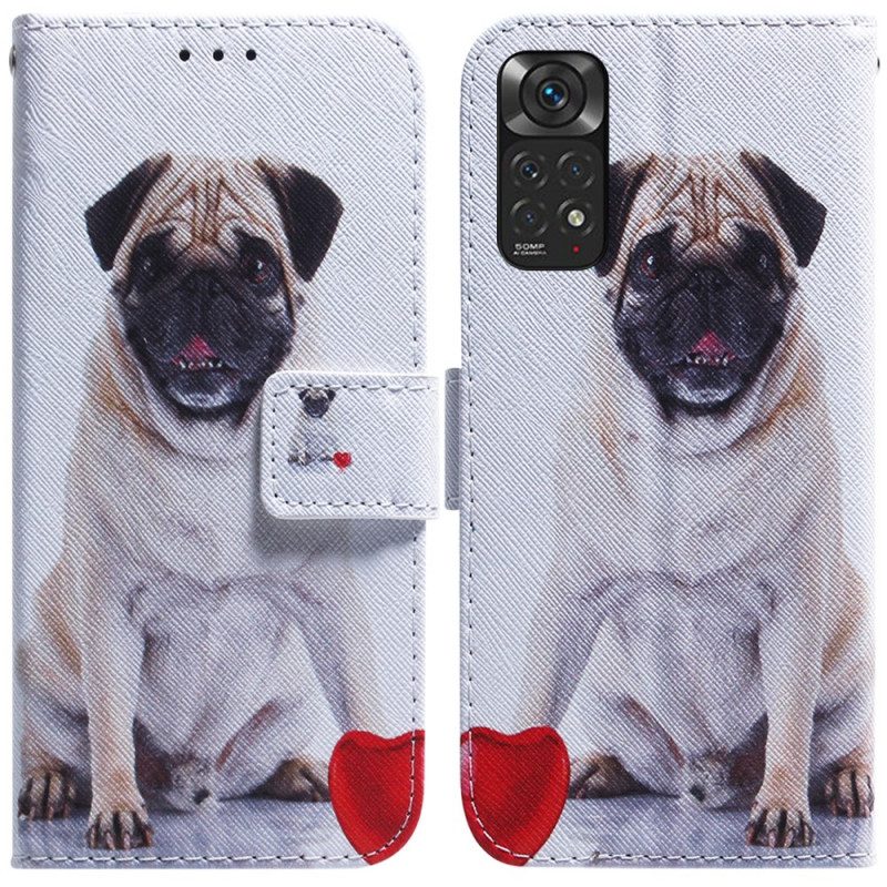 Custodia in pelle Xiaomi Redmi Note 11 / 11S Cane Carlino