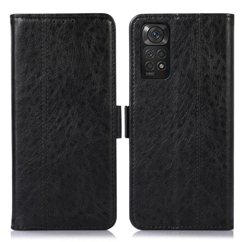 Custodia in pelle Xiaomi Redmi Note 11 / 11S Cuciture Sottili