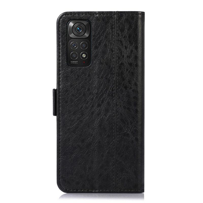 Custodia in pelle Xiaomi Redmi Note 11 / 11S Cuciture Sottili