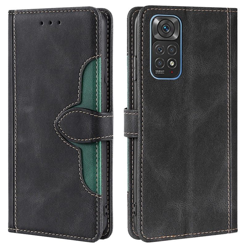 Custodia in pelle Xiaomi Redmi Note 11 / 11S Ecopelle Bicolore Elegante