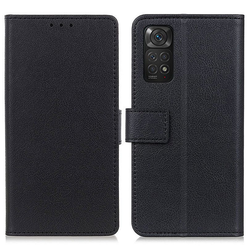 Custodia in pelle Xiaomi Redmi Note 11 / 11S Ecopelle Premium Litchi