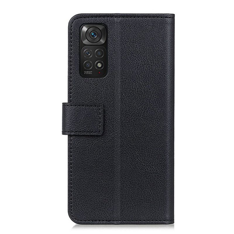 Custodia in pelle Xiaomi Redmi Note 11 / 11S Ecopelle Premium Litchi