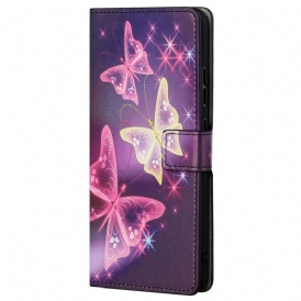 Custodia in pelle Xiaomi Redmi Note 11 / 11S Farfalle E Fiori