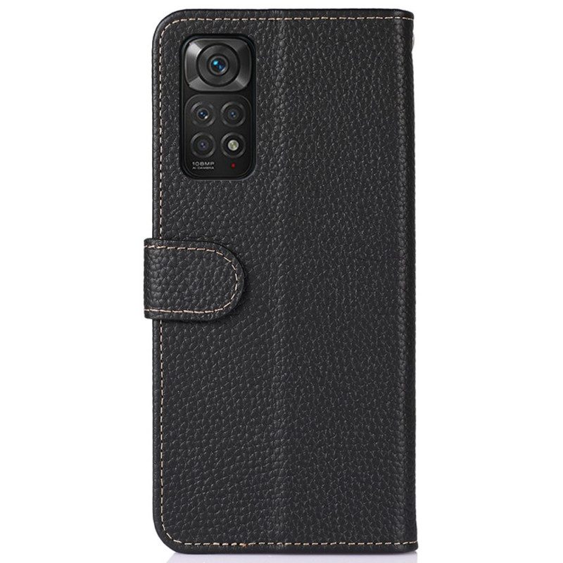 Custodia in pelle Xiaomi Redmi Note 11 / 11S Khazneh Pelle Di Litchi