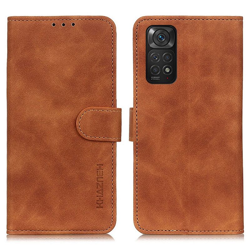 Custodia in pelle Xiaomi Redmi Note 11 / 11S Khazneh Effetto Pelle Vintage