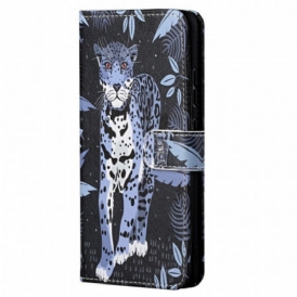 Custodia in pelle Xiaomi Redmi Note 11 / 11S Leopardo Con Spalline