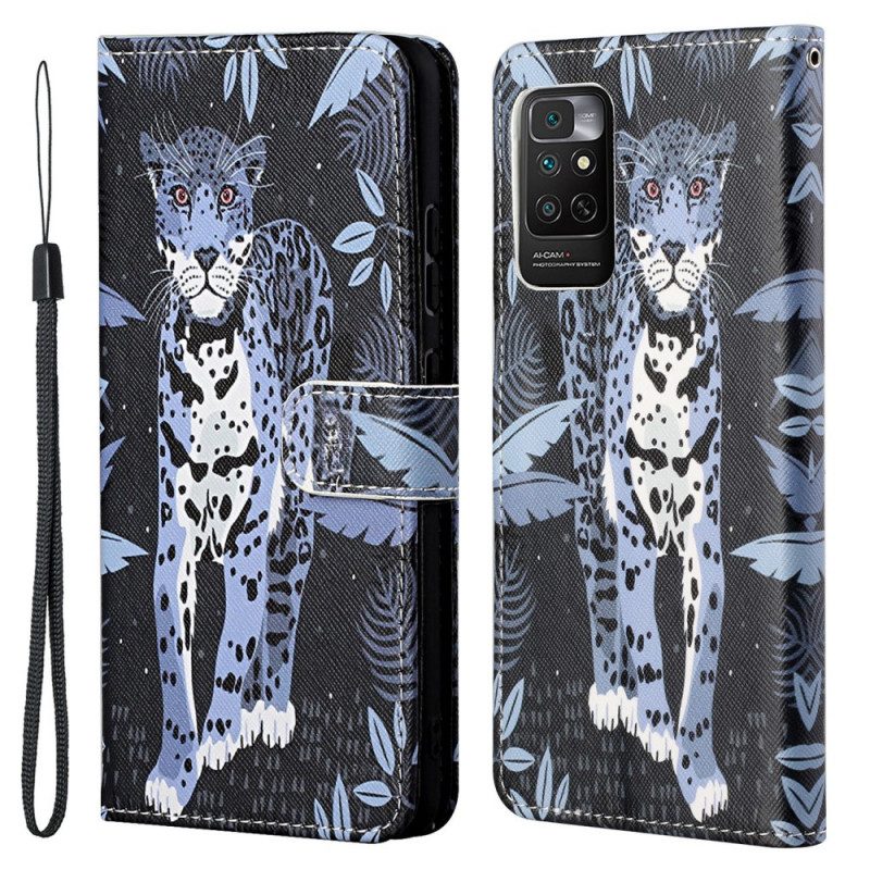 Custodia in pelle Xiaomi Redmi Note 11 / 11S Leopardo Con Spalline