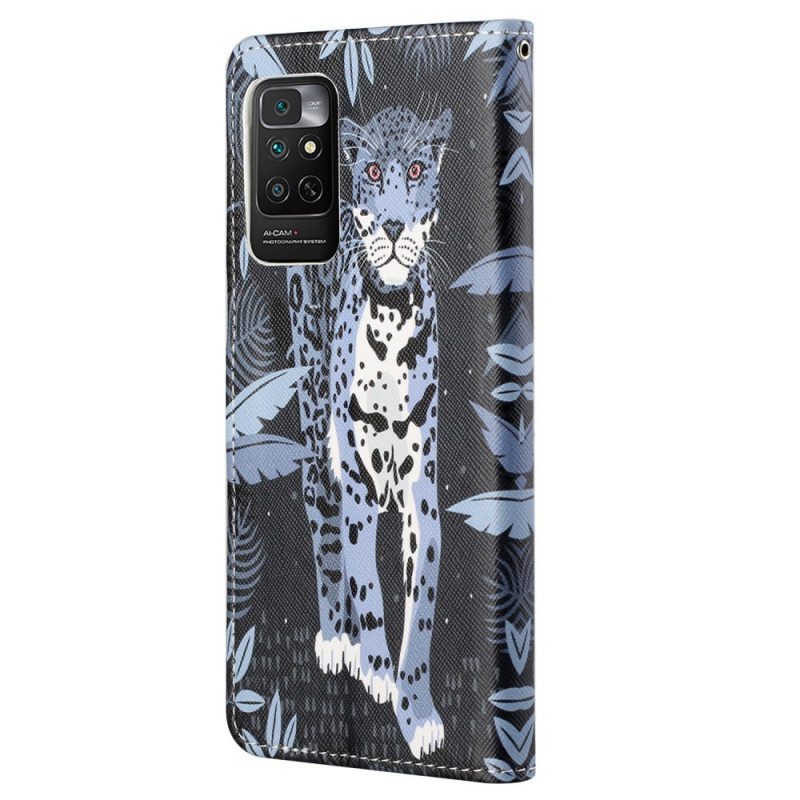 Custodia in pelle Xiaomi Redmi Note 11 / 11S Leopardo Con Spalline