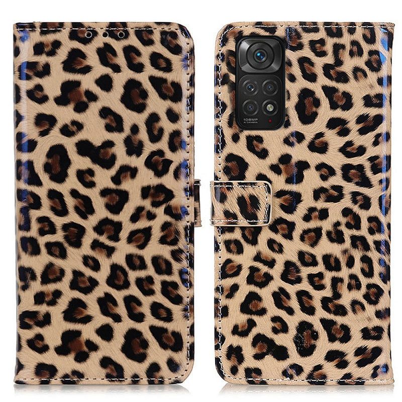 Custodia in pelle Xiaomi Redmi Note 11 / 11S Leopardo Semplice