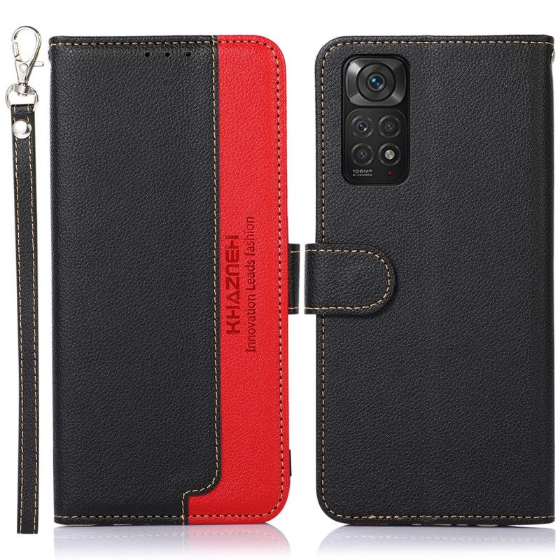 Custodia in pelle Xiaomi Redmi Note 11 / 11S Lychee Style Rfid Khazneh