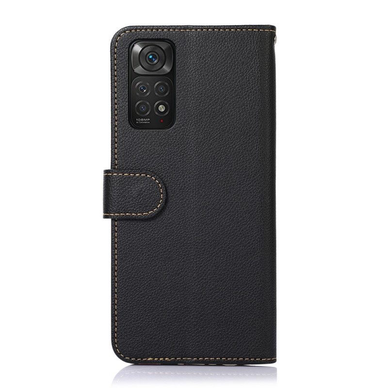 Custodia in pelle Xiaomi Redmi Note 11 / 11S Lychee Style Rfid Khazneh