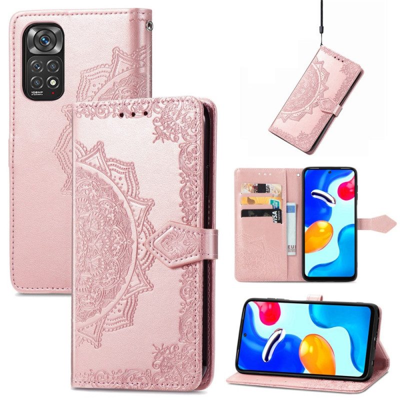 Custodia in pelle Xiaomi Redmi Note 11 / 11S Mandala Medioevo