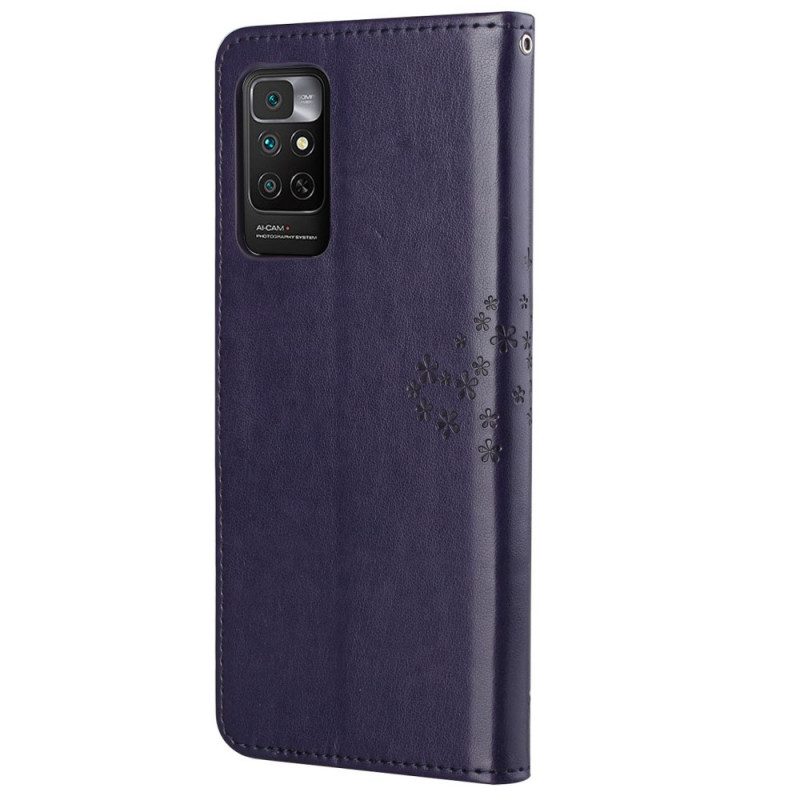 Custodia in pelle Xiaomi Redmi Note 11 / 11S Perizoma Albero E Gufi