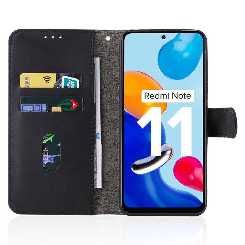 Custodia in pelle Xiaomi Redmi Note 11 / 11S Skin-touch Con Cordino