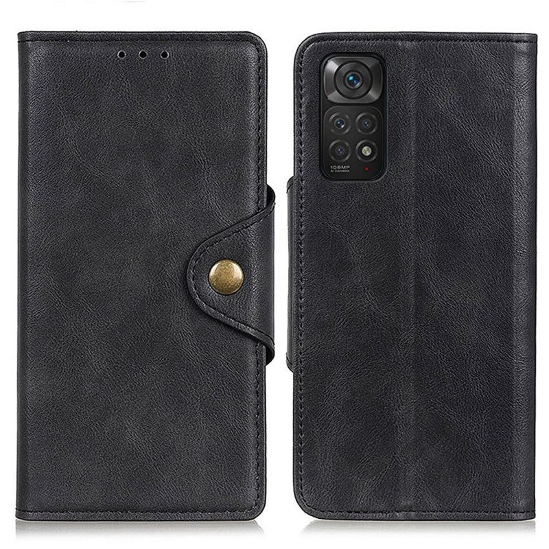 Folio Cover Xiaomi Redmi Note 11 / 11S Bottone In Ecopelle