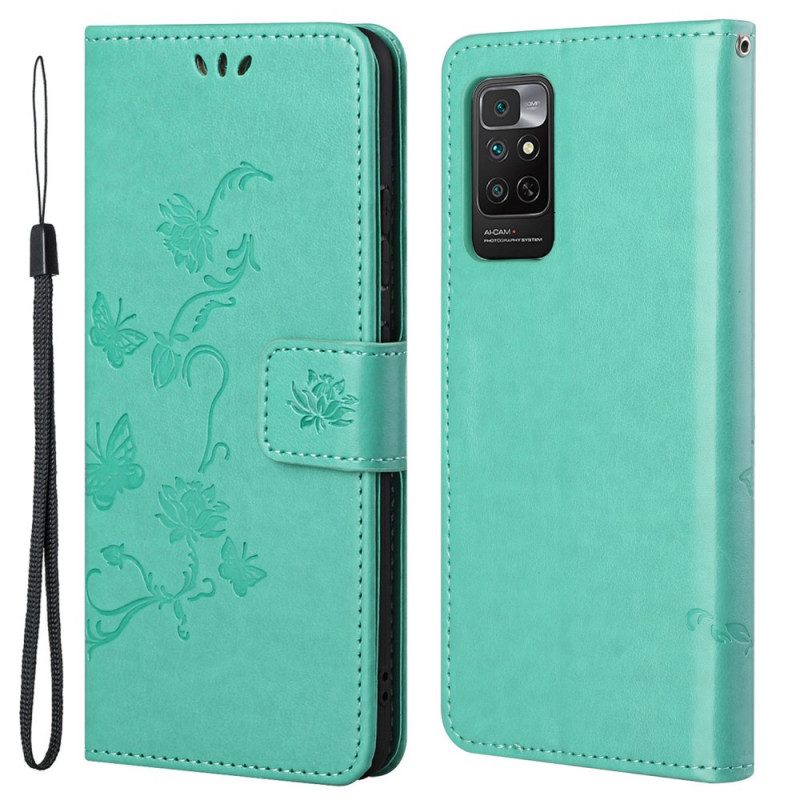 Folio Cover Xiaomi Redmi Note 11 / 11S Cinturino Fiori