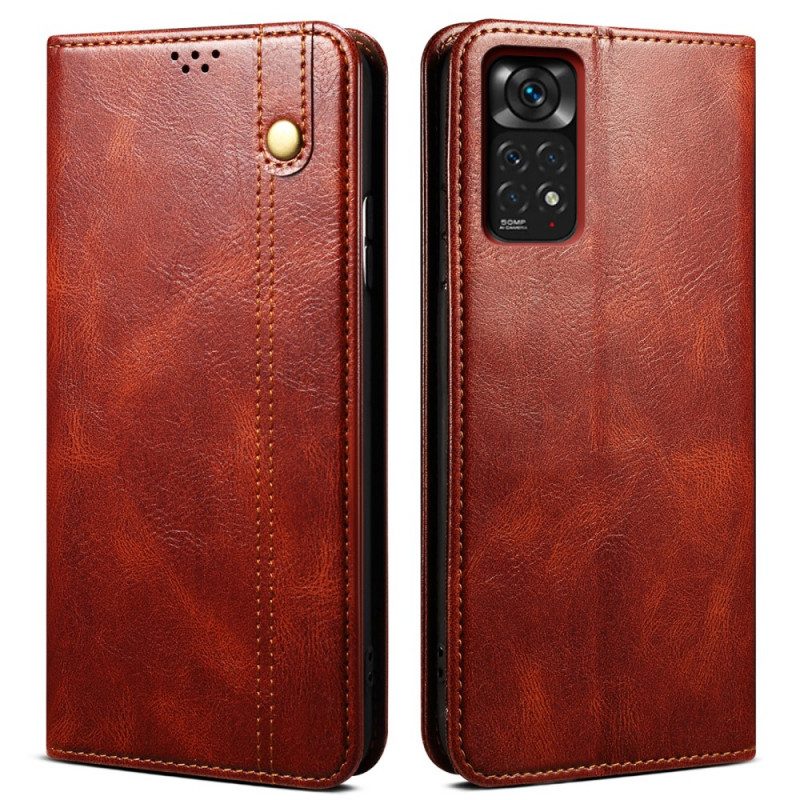 Folio Cover Xiaomi Redmi Note 11 / 11S Custodia in pelle Ecopelle Cerata